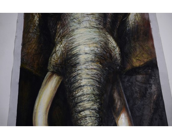 550x445 Buy Elephant Oil Painting On Canvas On Line, Modern Wall Paintings - Modern Elephant Painting