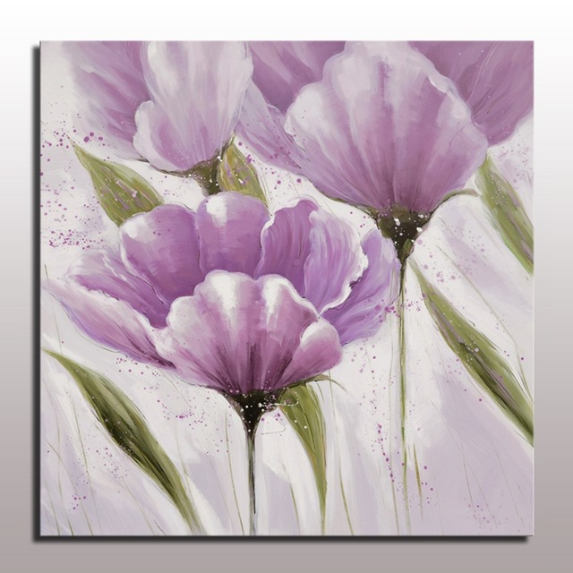 640x640 Beautiful Modern Simple Abstract Purple Flower Oil Painting Wall - Modern Flower Painting