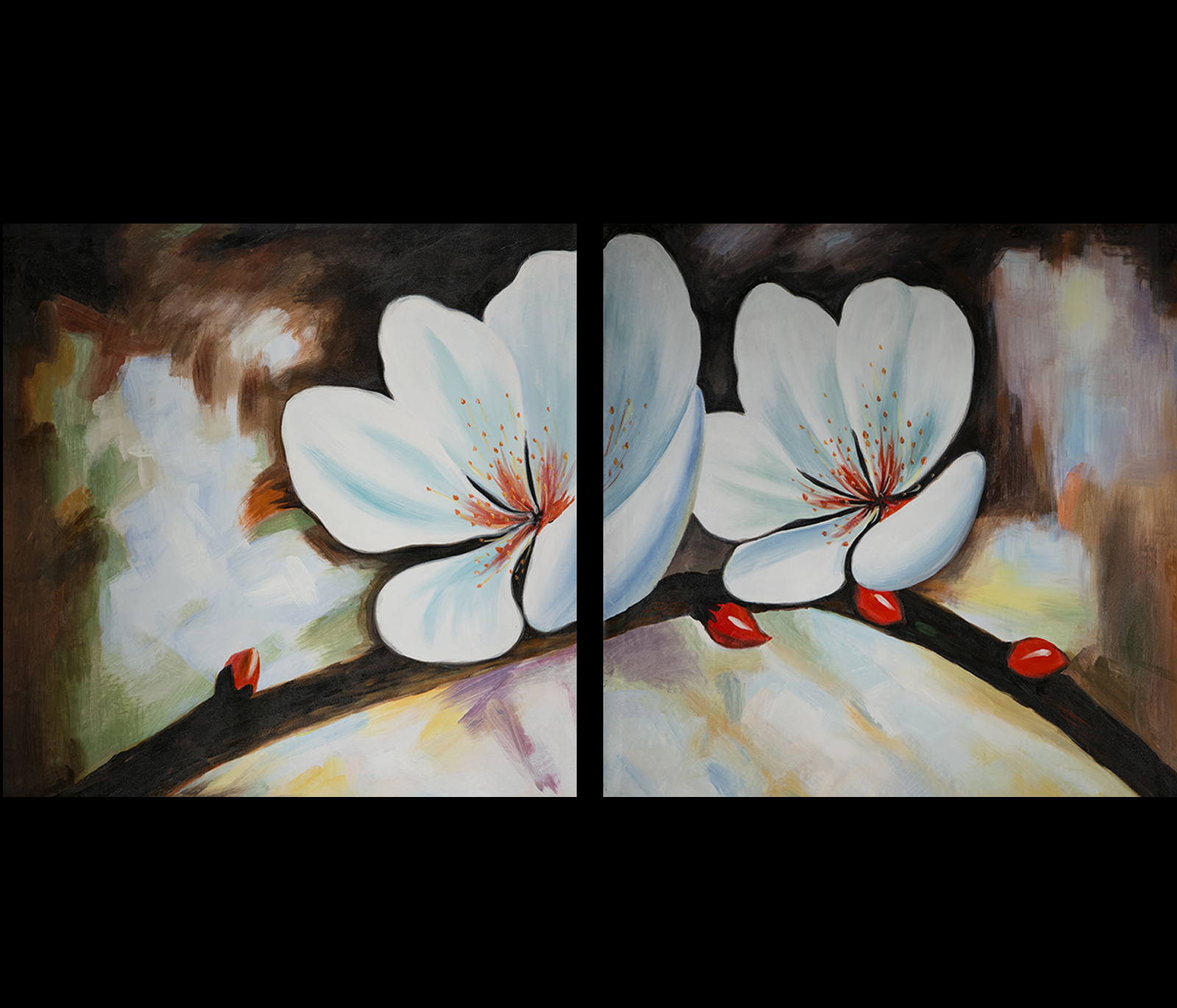 1600x1371 Modern Wall Art Feng Shui Painting Flower Painting - Modern Flower Painting