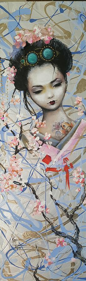 276x900 Modern Geisha Painting By Kat Tatz - Modern Geisha Painting