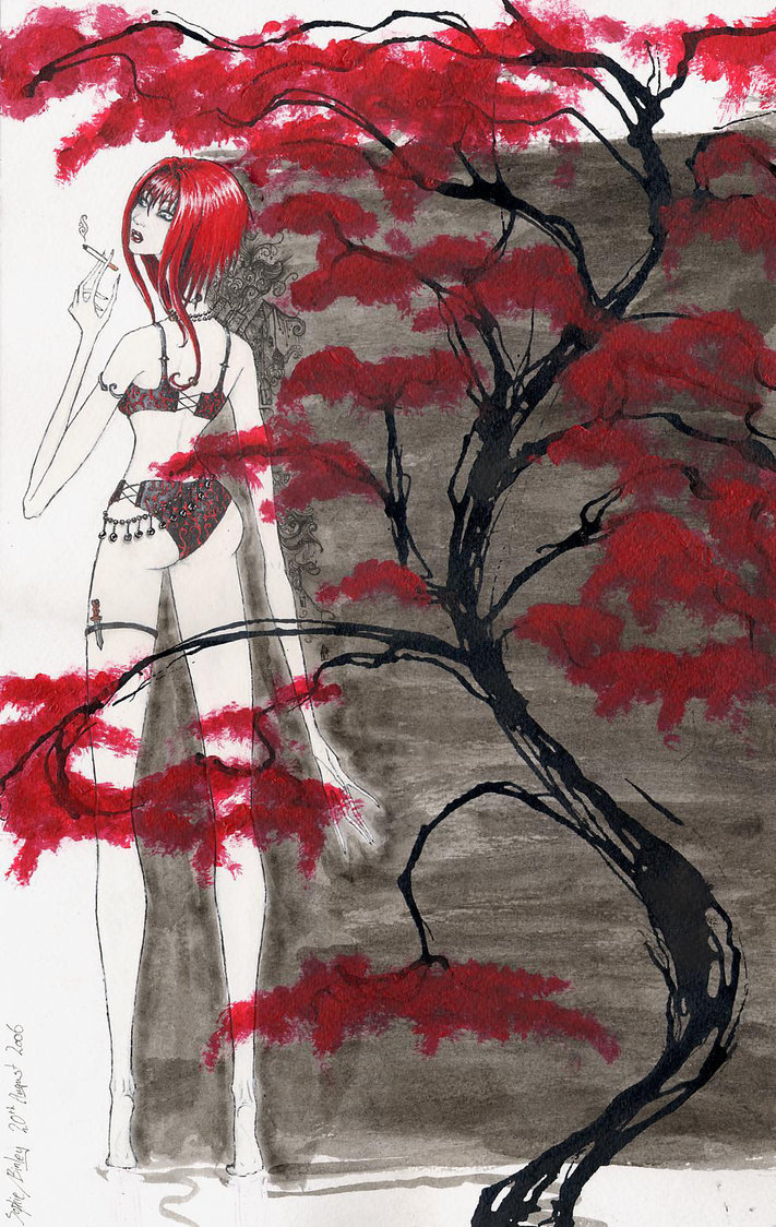 711x1124 Modern Geisha By Binleh - Modern Geisha Painting