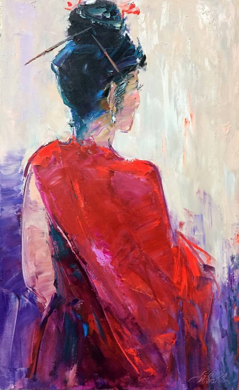 770x1256 Saatchi Art Painting Geisha Painting By Kseniya Kovalenko - Modern Geisha Painting