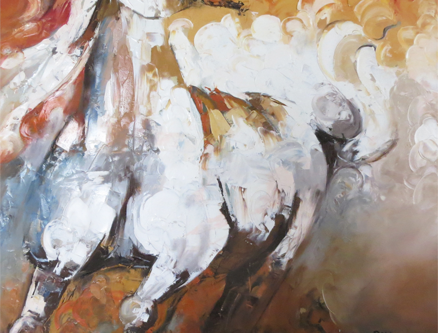 887x675 Pakistani Art Paintings - Modern Horse Painting