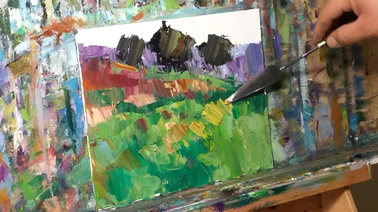 1280x720 Palette Knife Landscape Oil Painting - Modern Impressionism Palette Knife Oil Painting