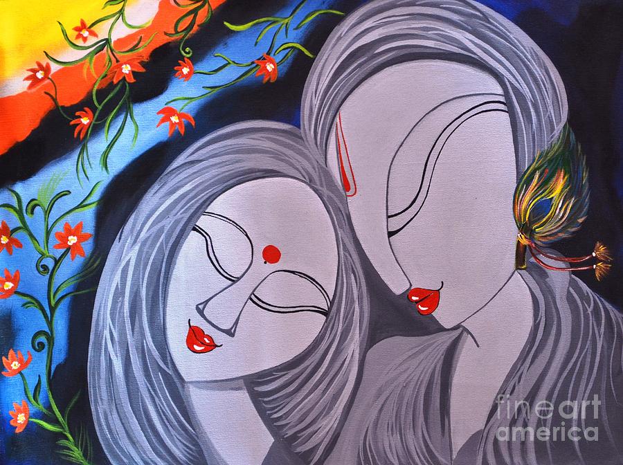 900x672 Modern Radha Krishna Paintings Fine Art America - Modern Krishna Painting