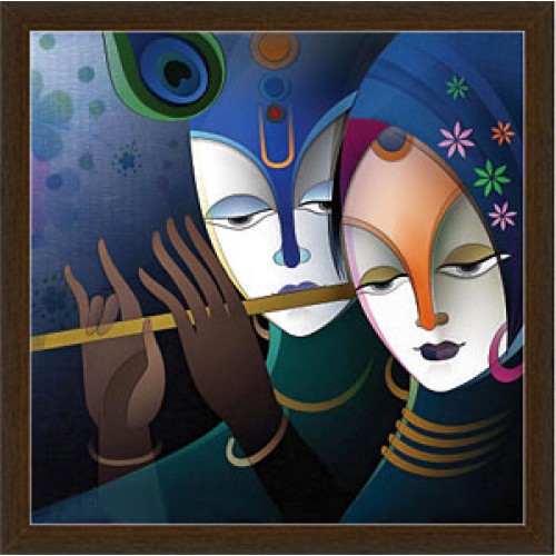 500x500 Radha Krishna Paintings (Rk 2305) - Modern Krishna Painting