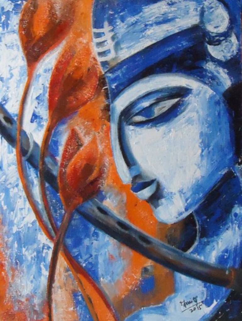 770x1022 Saatchi Art Modern Lord Krishna Painting By Manita Mehta - Modern Krishna Painting
