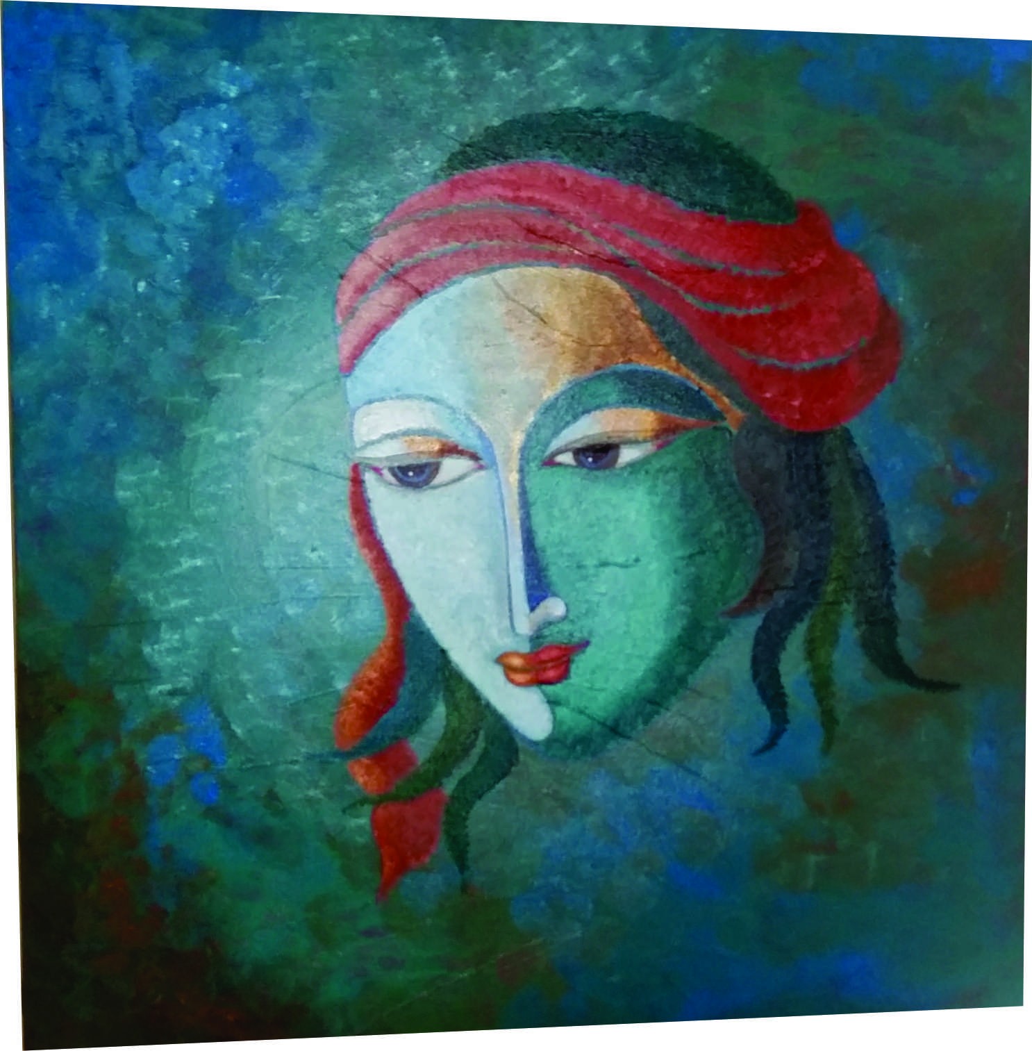 1486x1513 Buy Lord Krishna Canvas Paintings Online Krishna Modern Art - Modern Krishna Painting