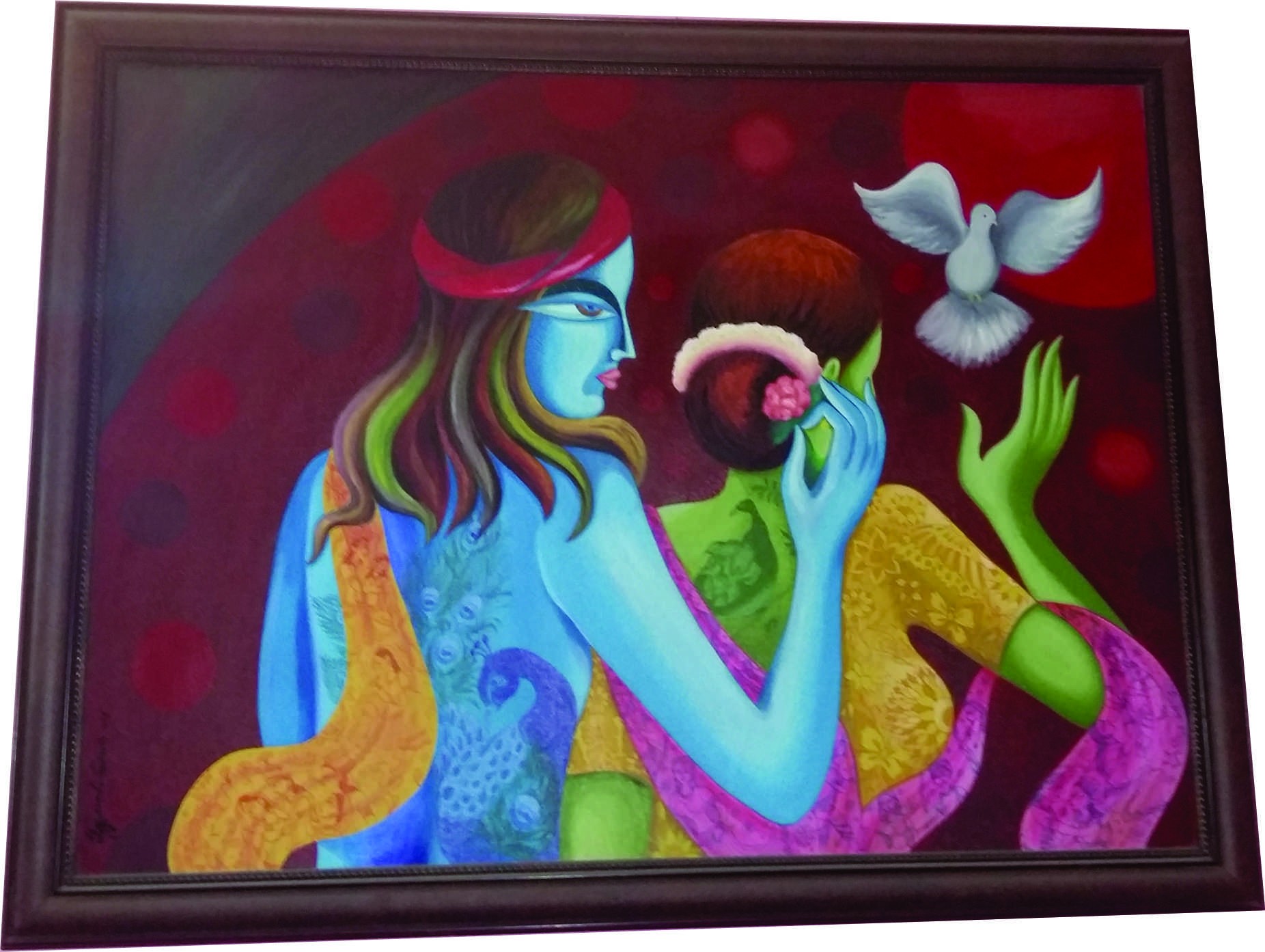 1852x1393 Buy Radha Krishna Hand Painted Art Radha Krishna Modern Art - Modern Krishna Painting
