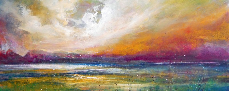 800x320 Abstract Landscape Paintings For Sale, Semi Abstract Landscape - Modern Landscape Painting