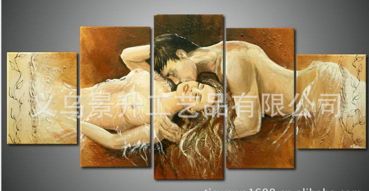 735x382 2018 The Body Art Combination Oil Painting Frameless Paintings - Modern Love Painting