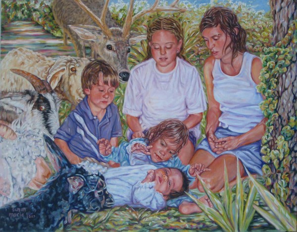 600x468 Modern Nativity By Susan Marie Pieri - Modern Nativity Painting