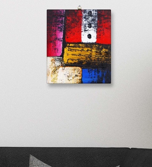 494x544 Buy Multicolour Canvas Modern Abstract Art Wall Painting On Canvas - Modern Painting