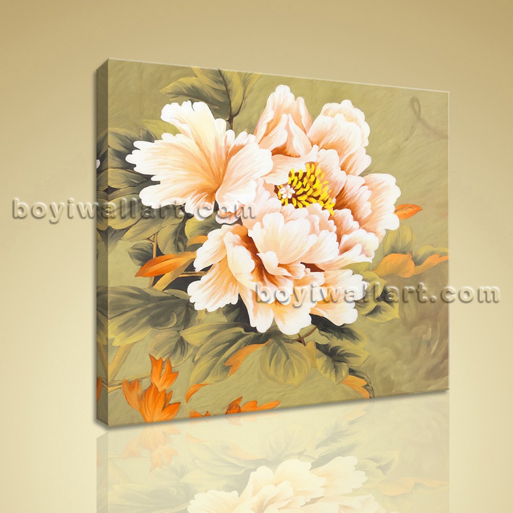 1000x1000 Modern Abstract Peony Flower Painting Hd Print Contemporary Canvas - Modern Peony Painting