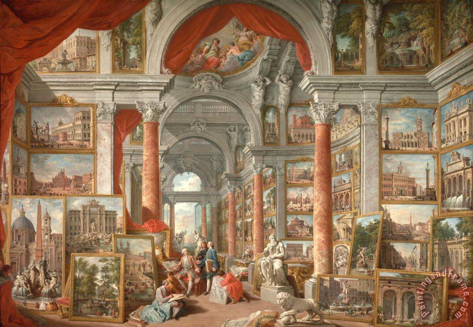 960x663 Giovanni Paolo Panini Picture Gallery With Views Of Modern Rome - Modern Rome Painting