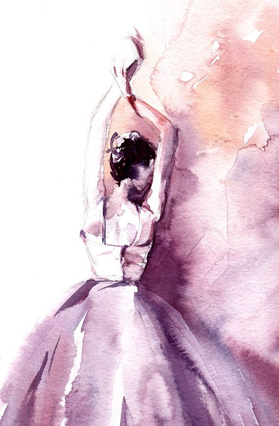 570x868 Ballerina Original Watercolor Painting, Modern Ballet Watercolour - Modern Watercolor Painting
