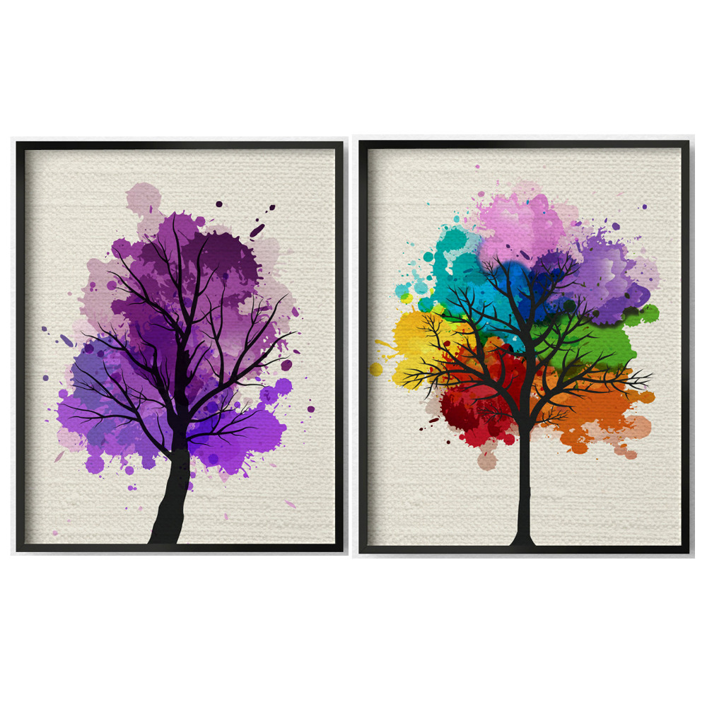 1000x1000 Handmade Modern Abstract Tree Art Painting Landscape Artwork - Modern Watercolor Painting