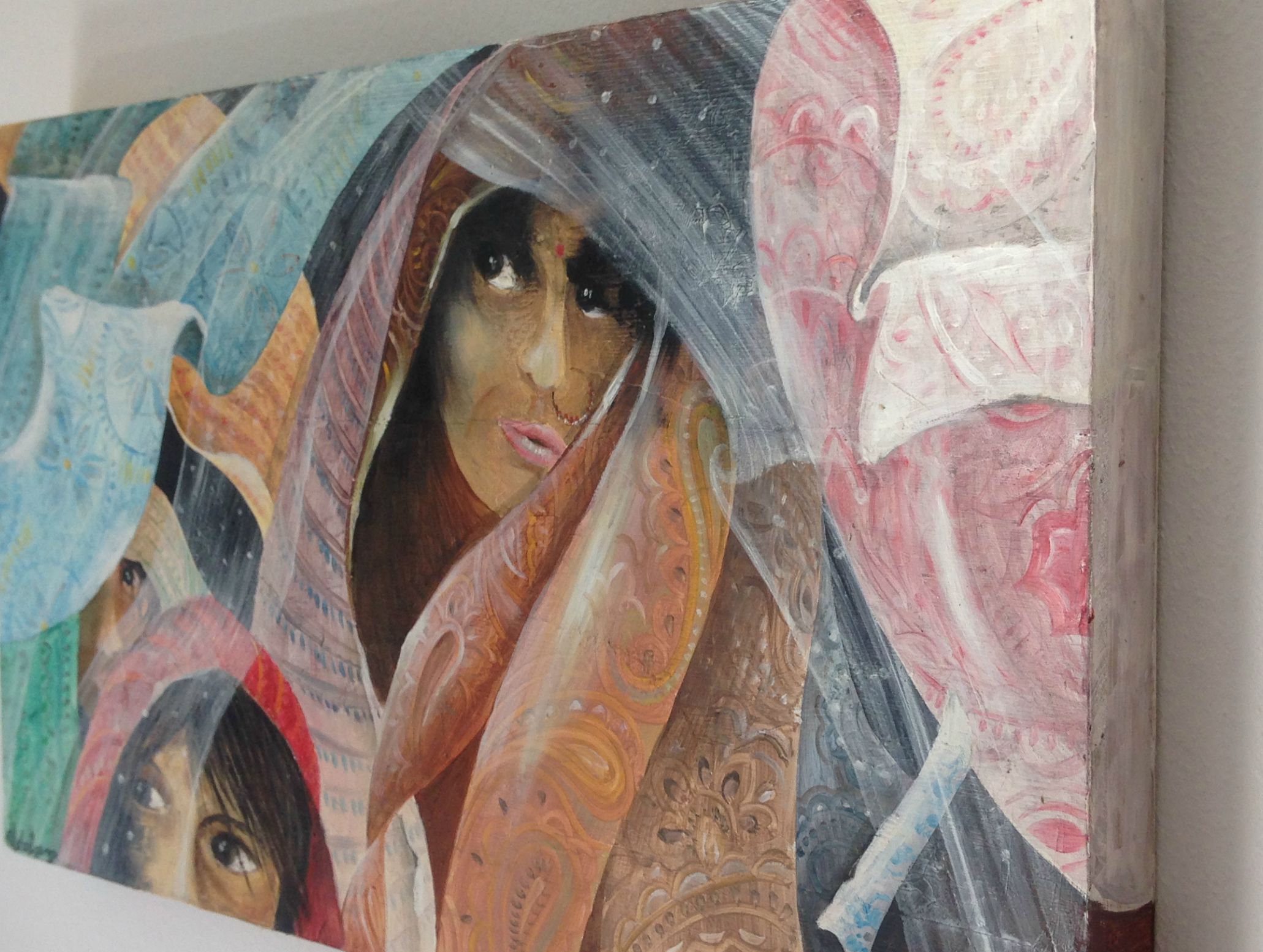 2061x1554 Indian Painting. Modern Original Painting. Indian Art Portrait - Modern Woman Painting