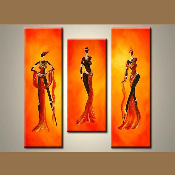 600x600 Dining Room Wall Art, African Woman Painting, African Girl - Modern Woman Painting