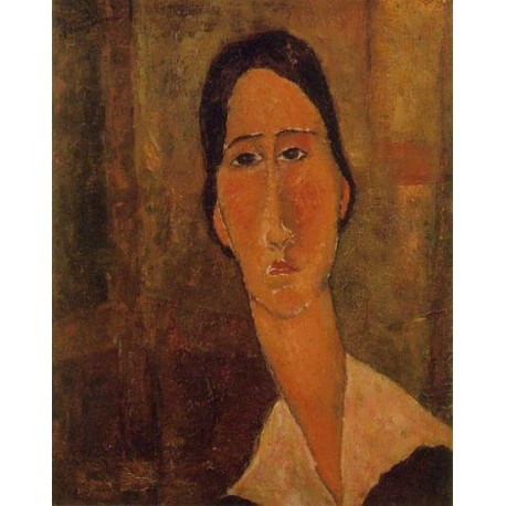 458x458 Jeanne Hebuterne With White Collar By Amedeo Modigliani Oil - Modigliani Jeanne Painting