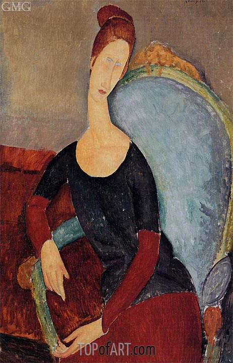 463x720 Portrait Of Jeanne Hebuterne Seated In An Armchair Modigliani - Modigliani Jeanne Painting