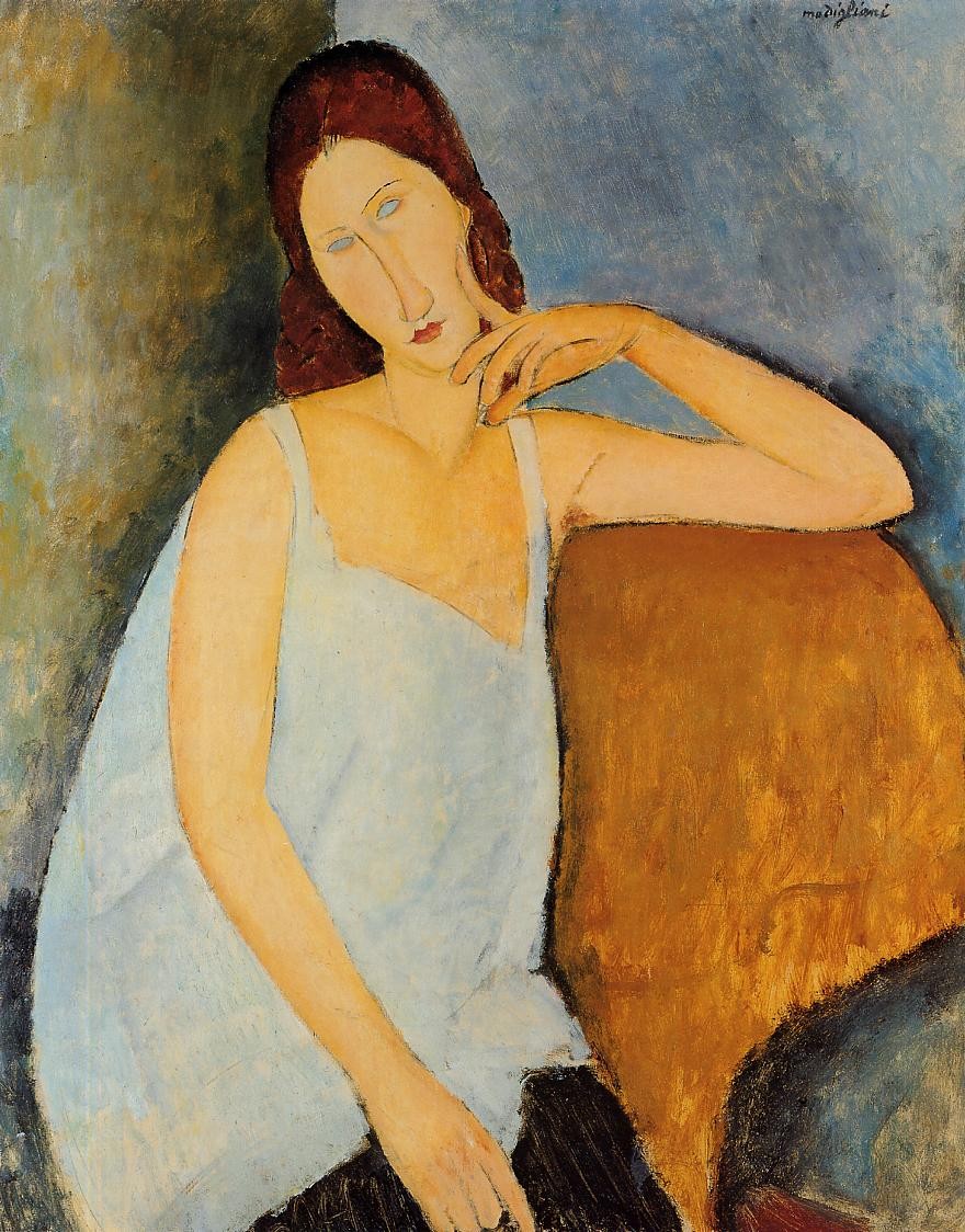 880x1124 Portrait Of Jeanne Hebuterne 1898 1920 Common Law Wife Of Amedeo - Modigliani Jeanne Painting