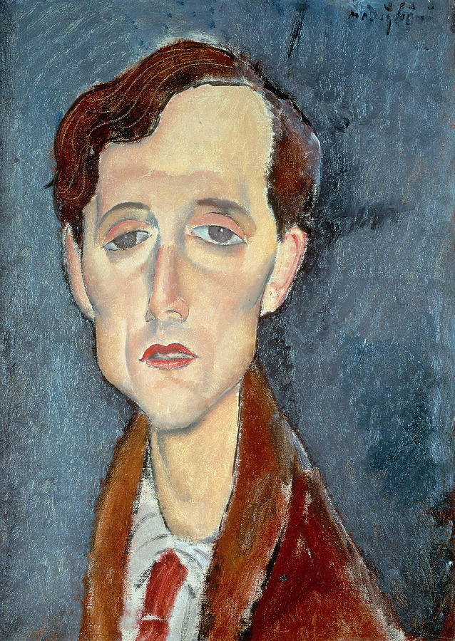 638x900 Portrait Of Franz Hellens Painting By Modigliani - Modigliani Painting