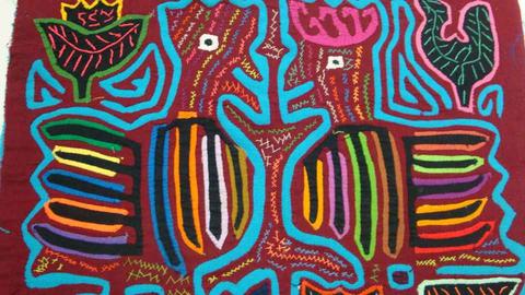 480x270 Kuna Tribe Mola Royal Bird Panama Art 3.ib2522 Traderbrock - Mola Painting
