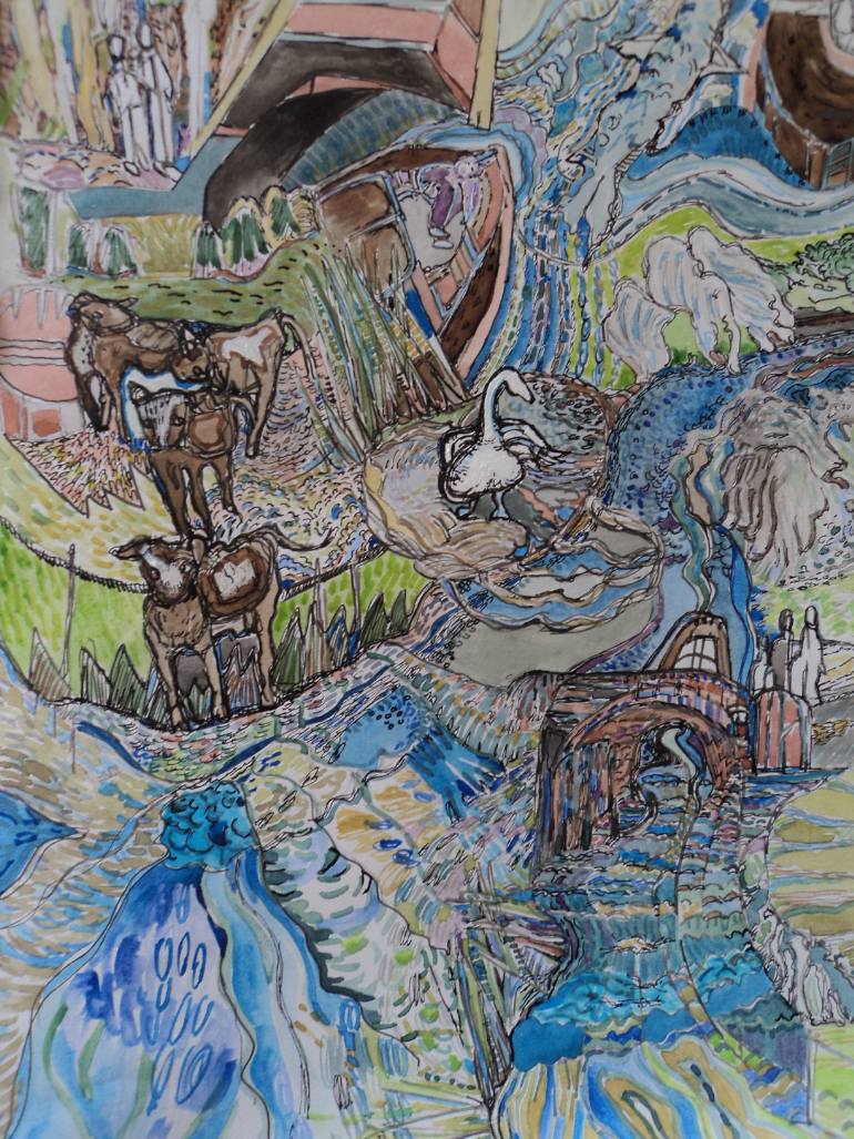 770x1027 Saatchi Art Basingstoke Canal Painting By Adeliza Mole - Mole Painting