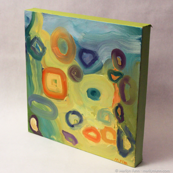 600x600 Molecular Small Abstract Oil Painting By Marilyn - Molecular Painting