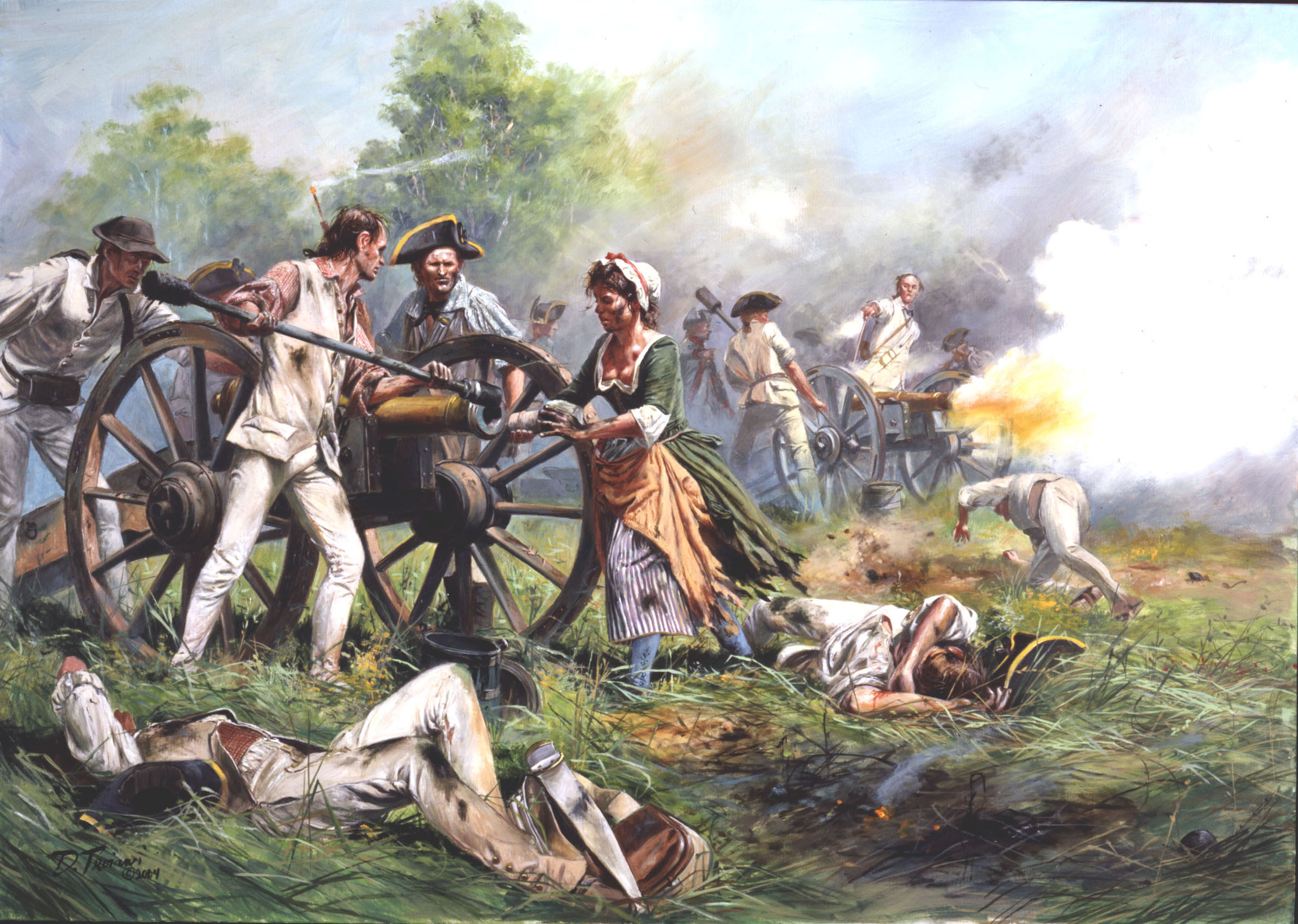 2400x1710 Mary Mccauley History Of American Women - Molly Pitcher Painting