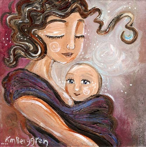 Mom And Baby Painting at PaintingValley.com | Explore collection of Mom ...