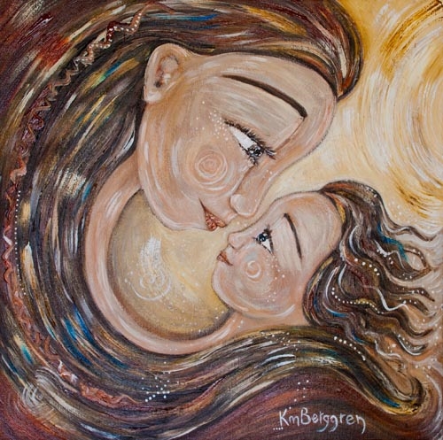 500x497 Circle, Mother, Woman, Mother And Child, Daughter, Emotion, Blonde - Mom And Daughter Painting