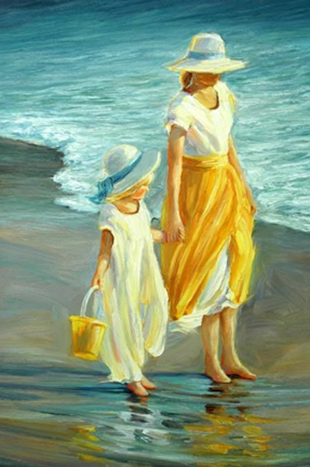 Mom And Daughter Painting at PaintingValley.com | Explore collection of ...