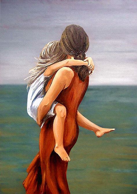 474x670 Mother And Daughter Painting - Mom And Daughter Painting