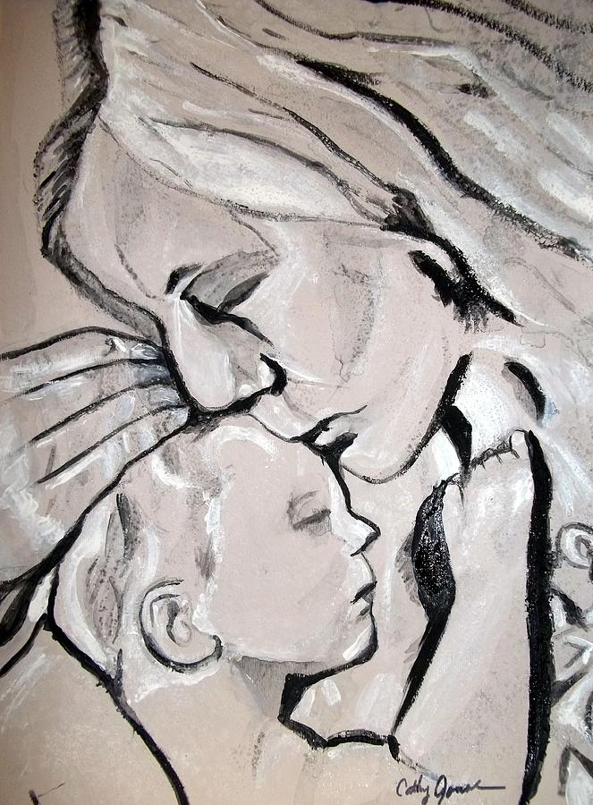 663x900 Mom And Baby Painting By Cathy Jourdan - Mom Painting