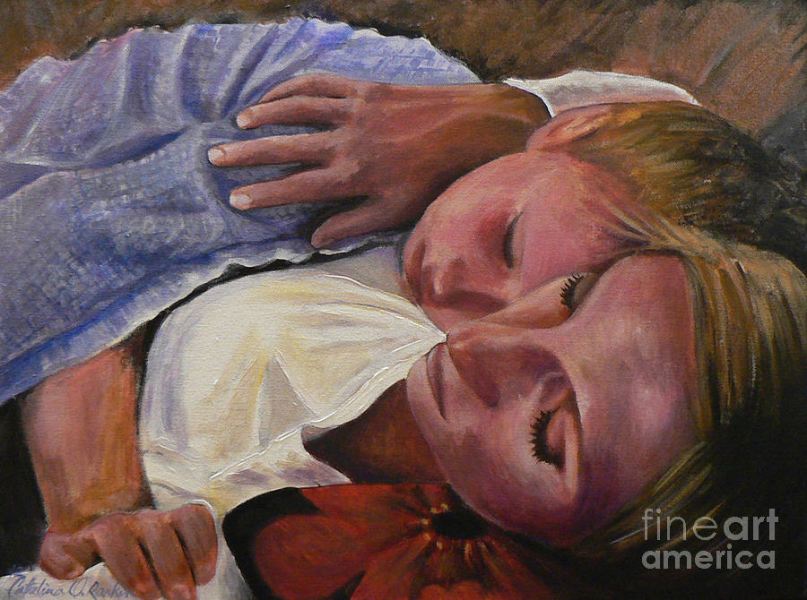 900x670 Mom And Son Painting By Catalina Rankin - Mom Painting