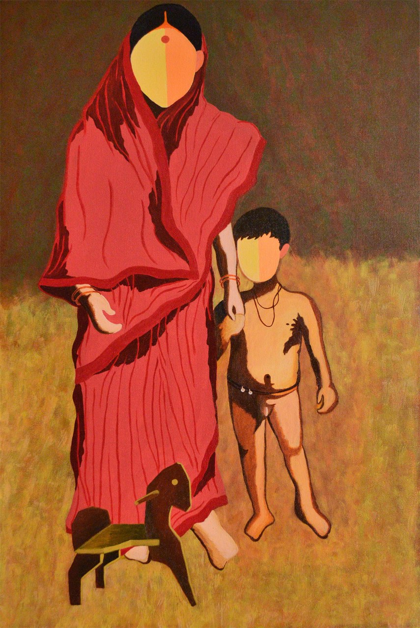855x1280 Buy Mother And Child Handmade Painting By Bobby Bangalore. Code - Mom Painting