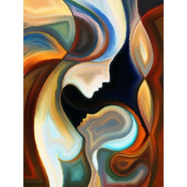 640x640 Handmade Portrait Oil Paintings Abstract Body With Mom Modern Art - Mom Painting