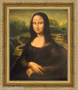 260x300 Oil Painting Mona Lisa Da Vinci 20x24 Framed Original Canvas - Mona Lisa Original Painting Framed