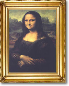 242x300 Da Vinci Mona Lisa Braided Gold Frame Canvas Giclee Art Repro 29 X - Mona Lisa Original Painting Framed