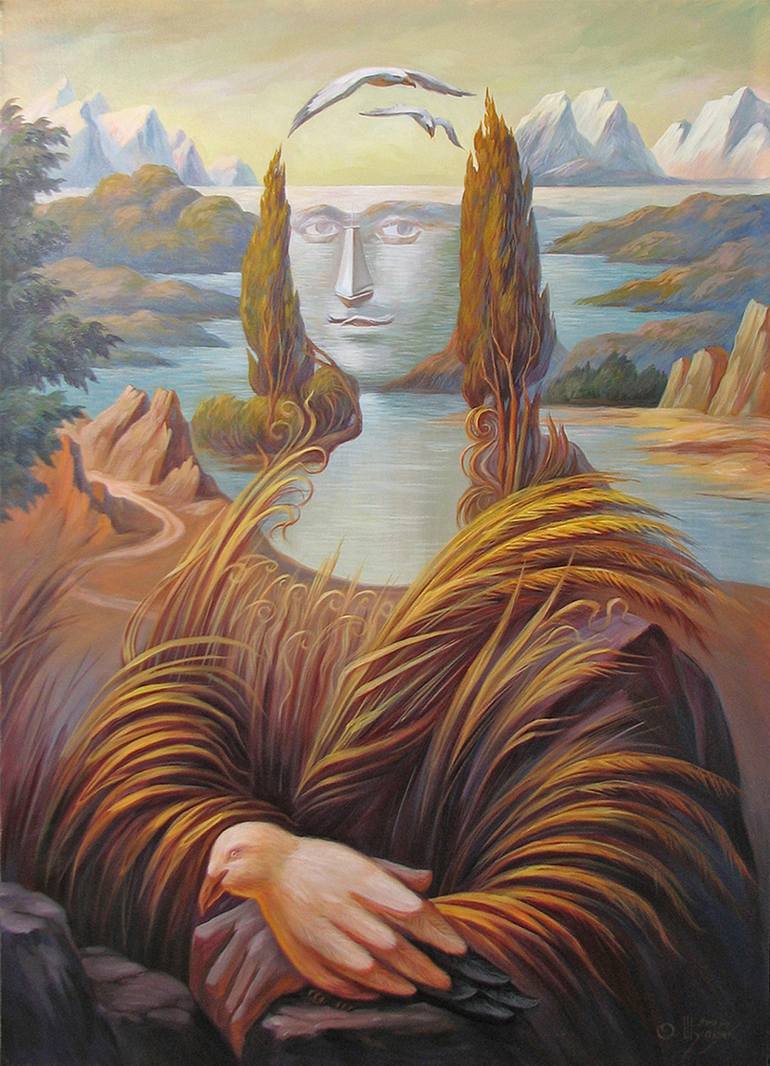 770x1066 Saatchi Art Landscape In The Italian Style. (Mona Lisa) Painting - Mona Painting