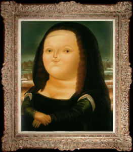 263x300 Hand Painted Oil Painting Reproduction Of Fernando Botero Fat Mona - Mona Painting