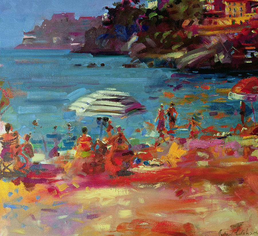900x825 Monaco Coast Painting By Peter Graham - Monaco Painting