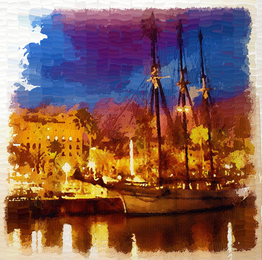 900x893 Monaco Romance Painting By Mario Carini - Monaco Painting