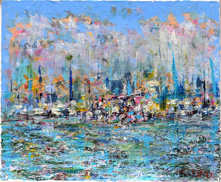 770x635 Saatchi Art Sea Holiday. Monaco. Painting By Leo Baxiner - Monaco Painting