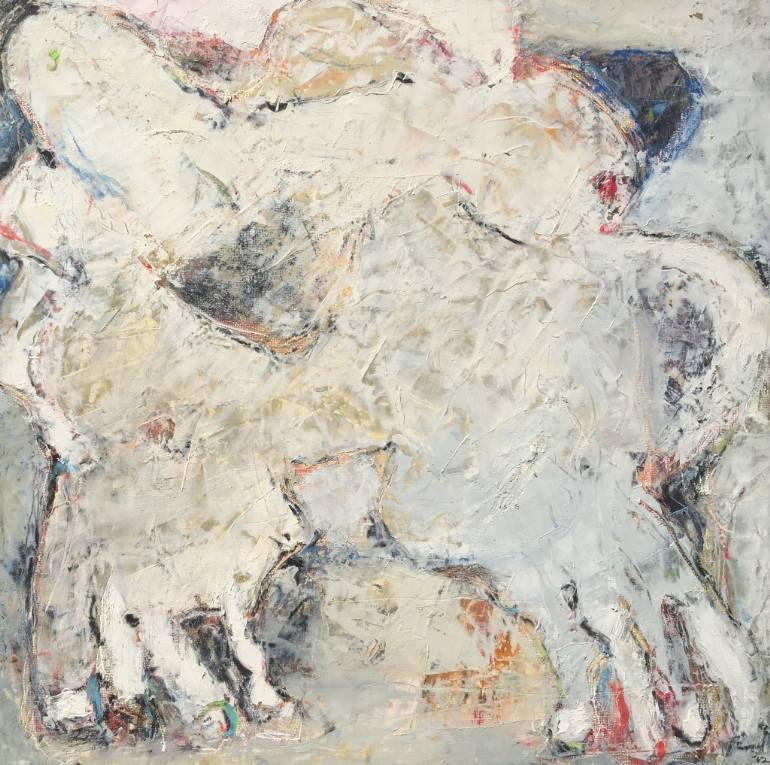 770x765 Saatchi Art White Woman One Painting By John Monaco - Monaco Painting