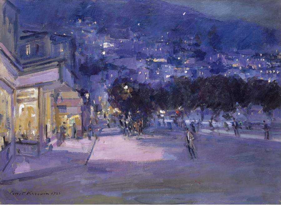 900x656 View Of Monaco 1922 Painting Constantin Korovin Oil Paintings - Monaco Painting