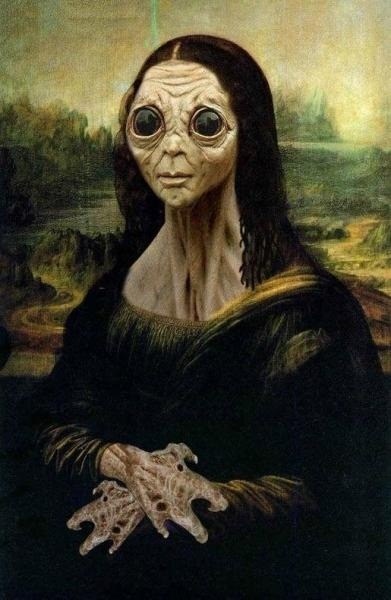 391x600 Alien Found Inside The Mona Lisa Painting Freak Lore - Monalisa Painting Photo