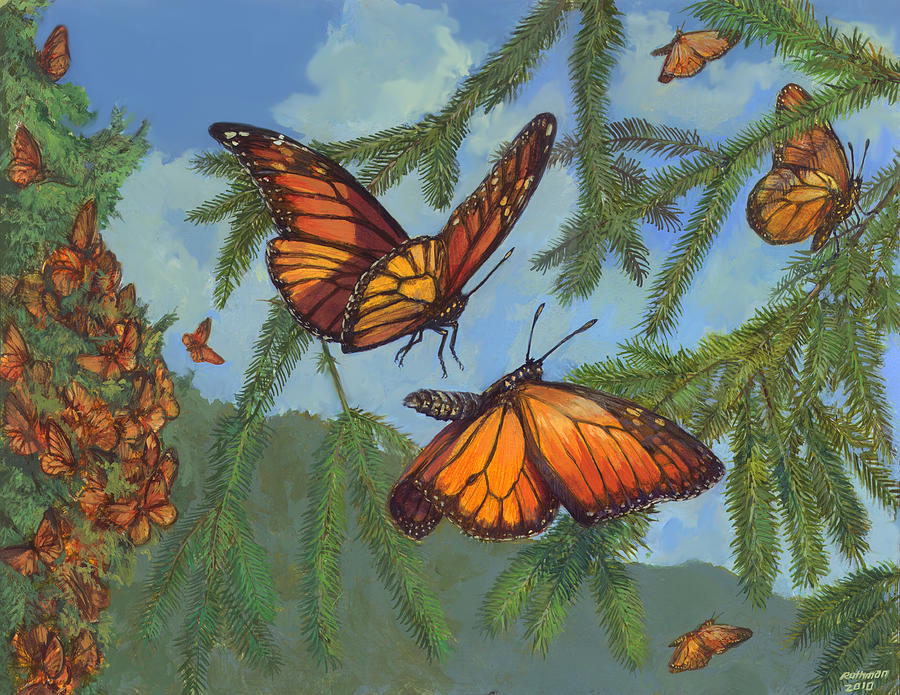 900x695 Monarch Butterfly The Journey Painting By Ace Coinage Painting By - Monarch Butterfly Painting